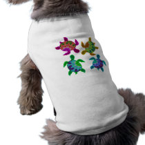 Multi Painted Turtles Dog T-Shirt