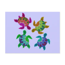 Multi Painted Turtles Postcard