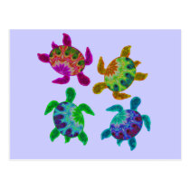 Multi Painted Turtles Postcard