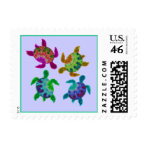 Multi Painted Turtles Stamps