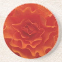 Multi-Petaled Round Orange Flower flowers Beverage Coasters
