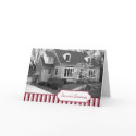 Multi photo red stripe Christmas holiday folded card