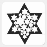 Multi Stars Star of David Square Stickers