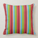 Multi Striped Pillow with Apple Green