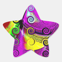 MULTI SWIRL STAR STICKERS