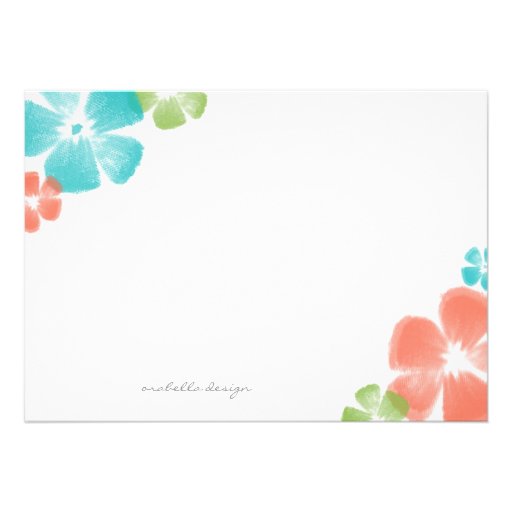 Multi Tropical Watercolor Flowers Wedding Invite