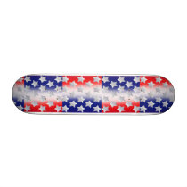 Multi White Star Red, White and Blue Skateboard