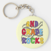 Multicolor 2nd Grade Rocks Tshirts and Gifts Key Chains
