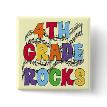 Multicolor 4th Grade Rocks Tshirts and Gifts Pinback Buttons