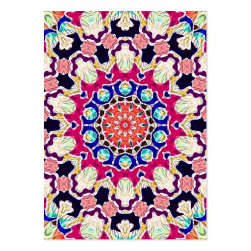 Multicolor Abstract Kaleidoscope Mandala Business Card (front side)