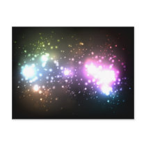 Multicolor Abstract Particles Postcards