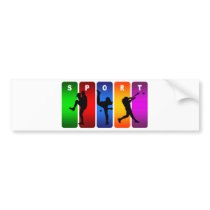 Multicolor Baseball Emblem Bumper Sticker