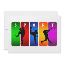 Multicolor Baseball Emblem Invitations
