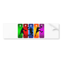 Multicolor Basketball Emblem Bumper Stickers