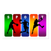 Multicolor Basketball Emblem Business Card Template