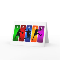 Multicolor Basketball Emblem Greeting Cards
