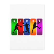 Multicolor Basketball Emblem Postcards