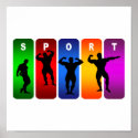 Multicolor Bodybuilding Emblem posters