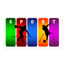 Multicolor Bowling Emblem Business Card Template