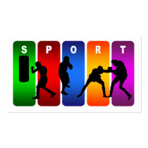 Multicolor Boxing Emblem Business Card Templates