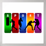 Multicolor Boxing Emblem posters