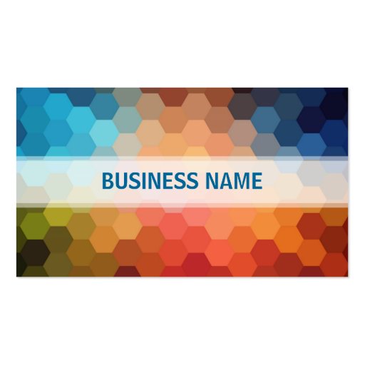 Multicolor Chevron Hexagonal Pattern 3 Business Card (front side)