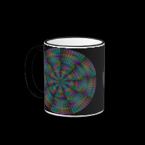Multicolor circular wheel pattern coffee mug