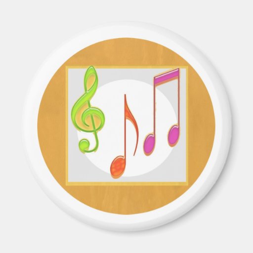 Multicolor Dancing Music Symbols Magnet