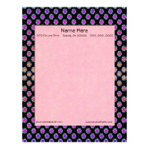Multicolor Dots  Chrome Black Custom Letterhead