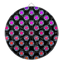 Multicolor Dots Chrome Dartboard