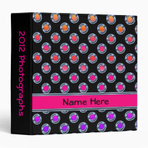Multicolor Dots Chrome on Black Binder
