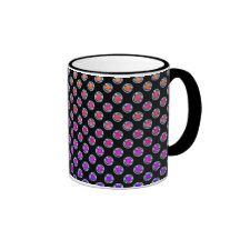 Multicolor Dots Chrome on Black Coffee Mug