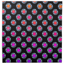 Multicolor Dots Chrome on Black Napkin