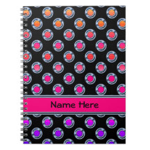 Multicolor Dots Chrome on Black Notebooks