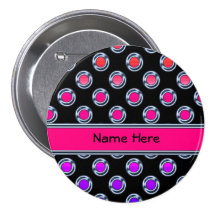 Multicolor Dots Chrome on Black Pin