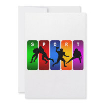 Multicolor Football Emblem Personalized Invite