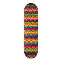 Multicolor girly chevron custom skate board