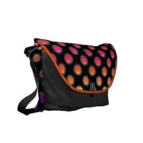 Multicolor Glowing Dots Messenger Bags
