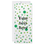Multicolor green polka dots  rack card