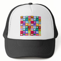 Multicolor Heart Squares Hat