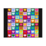 Multicolor Heart Squares Post Cards