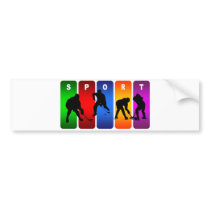 Multicolor Hockey Emblem Bumper Sticker