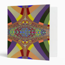Multicolor Ladder Fractal 3 Ring Binder