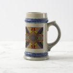 Multicolor Ladder Fractal Beer Stein