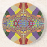 Multicolor Ladder Fractal Beverage Coaster