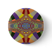 Multicolor Ladder Fractal Pinback Buttons