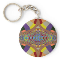 Multicolor Ladder Fractal Keychain
