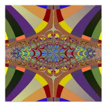 Multicolor Ladder Fractal Print