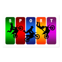 Multicolor Motocross Emblem Business Card Templates