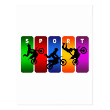 Multicolor Motocross Emblem Post Cards